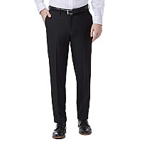 Haggar Mens Premium Comfort Dress Slim Fit Flat Front Pant Black 33W X 30L