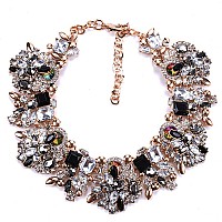 Zthread Rhinestone Bib Statement Necklace Vintage Chunky Chain Choker Collar Necklace Crystal Beads Women Fashion Jewelry Neckla