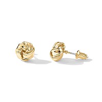 Pavoi 14K Yellow Gold Plated Sterling Silver Post Love Knot Stud Earrings Gold Earrings For Women