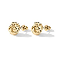 Pavoi 14K Yellow Gold Plated Sterling Silver Post Love Knot Stud Earrings Gold Earrings For Women