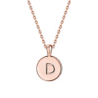 Pavoi 14K Rose Gold Plated Letter Necklace For Women Gold Initial Necklace For Girls Letter D