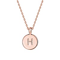 Pavoi 14K Rose Gold Plated Letter Necklace For Women Gold Initial Necklace For Girls Letter H