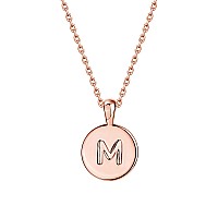 Pavoi 14K Rose Gold Plated Letter Necklace For Women Gold Initial Necklace For Girls Letter M