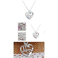 Shiqiao Spl Mom Christmas Gifts Necklace Mother Heart Pendant Necklace Mothers Day Necklace For Women From Daughter Son White