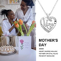 Shiqiao Spl Mom Christmas Gifts Necklace Mother Heart Pendant Necklace Mothers Day Necklace For Women From Daughter Son White