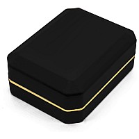 Aveson Luxury Pendant Box Velvet Jewelry Box Storage Case Organizer Holder With Led Light Black