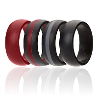 ROQ Men's Silicone Wedding Ring, 8mm, Size 10, 4