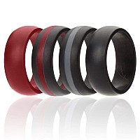 ROQ Men's Silicone Wedding Ring, 8mm, Size 10, 4