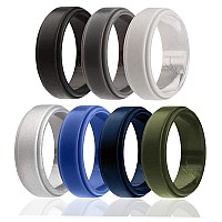 ROQ Men's Silicone Wedding Ring Set, 8mm, Size 13, Multi