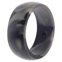 ROQ Men's Black Camo Silicone Wedding Ring, Size 8, 8mm