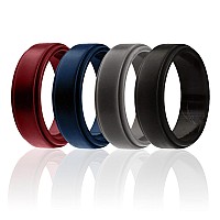 ROQ Silicone Wedding Ring for Men, 8mm Comfort Fit, Size 7