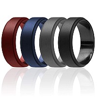 ROQ Silicone Wedding Ring for Men, 8mm Comfort Fit, Size 7