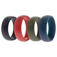 ROQ Silicone Rubber Wedding Ring Set - Size 15, 4 Colors