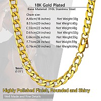 Prosteel 26 Inch Mens Gold Plated Necklaces Miami Cuban Link Rapper Costume Male Necklace Chain Trendy Hip Hop Jewelry For Men