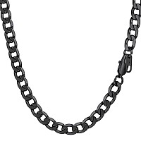 Prosteel Chain Necklaces 30Inch Cuban Link Long Chain Hypoallergenic Stainless Steel Black Necklace For Men Man Chains Jewelry