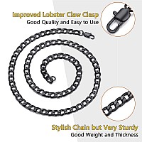 Prosteel Chain Necklaces 30Inch Cuban Link Long Chain Hypoallergenic Stainless Steel Black Necklace For Men Man Chains Jewelry