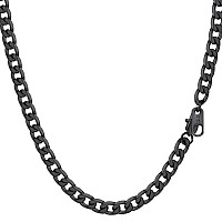 Prosteel Mens Chain Black Steel Necklace Chains For Boys Jewelry 26 Inch Cubin Gothic Punk Cuban Link Necklaces 4Mm Men Chain