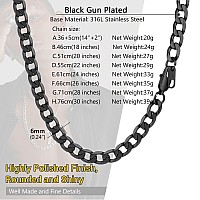 Prosteel Mens Necklaces 22Inch Black Chain Cool Rapper Chains Sturdy Stainless Steel Man Chain Necklace Boy Chains Jewelry