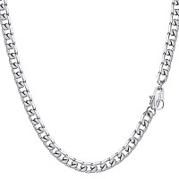 Prosteel Stainless Steel Necklaces Rocker Cuban Link Chain Mens Jewelry Trendy Men Flat Chain Plain Necklace Chains