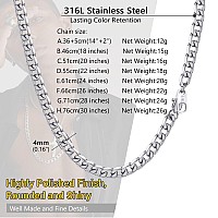 Prosteel Stainless Steel Necklaces Rocker Cuban Link Chain Mens Jewelry Trendy Men Flat Chain Plain Necklace Chains