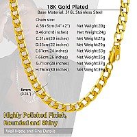 Prosteel Men Gold Chains Necklace For Boyfriend Cuban Links 28Inch Gold Plated Hiphop Chain Necklace Nickless For Man