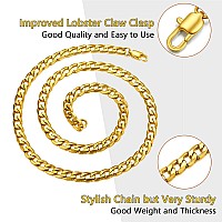 Prosteel Men Gold Chains Necklace For Boyfriend Cuban Links 28Inch Gold Plated Hiphop Chain Necklace Nickless For Man