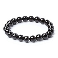 Adabele Real Natural Black Agate Gemstone Beaded Bracelet 7 Inch Stretch Chakras Healing Crystal Stone Jewelry Birthday Gift Gb8