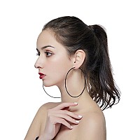 Hypoallergenic Extra Large Basketball Hoop Earrings For Women Men Big Thin Hoop Earrings Black 10