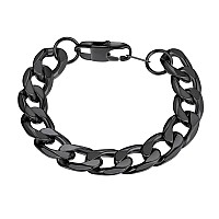 Prosteel Black Bracelets Men Women Jewelry Gift Statement Gothic Punk Stacking Layering Curb Chain Cuban Link Chunky Bracelet