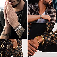 Prosteel Black Bracelets Men Women Jewelry Gift Statement Gothic Punk Stacking Layering Curb Chain Cuban Link Chunky Bracelet