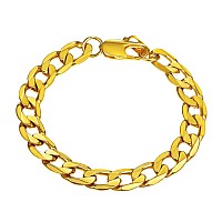 Prosteel Gold Chain Bracelets 18K Plated Hip Hop Men Women Jewelry Stainless Steel Stacking Layering Curb Chain Cuban Link Brace