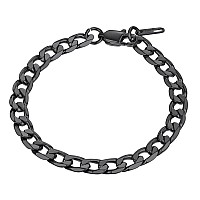 Prosteel Black Chain Bracelets Men Women Jewelry Gifts Stainless Steel Statement Goth Stacking Layering Curb Chain Cuban Link Br