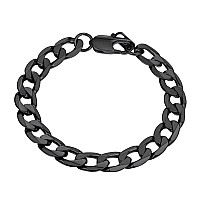 Prosteel Black Chain Bracelets Stainless Steel Stacking Layering Curb Chain Cuban Link Punk Rock Bracelet Men Women Jewelry