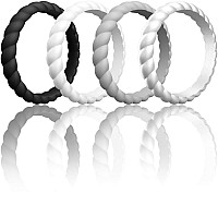 Thunderfit Women Swivel Rings 4 Pack Silicone Wedding Rings Grey Silver White Black 455 157Mm