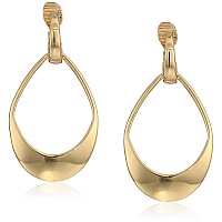 Anne Klein Gold Tone Drop Clip Earrings