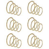 Masedy 24Pcs 20G 316L Stainless Steel Nose Rings Hoop Tragus Cartilage Helix Piercing Lip Septum Ring Gold Bendable