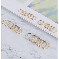 Masedy 24Pcs 20G 316L Stainless Steel Nose Rings Hoop Tragus Cartilage Helix Piercing Lip Septum Ring Gold Bendable