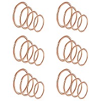 Masedy 24Pcs 20G 316L Stainless Steel Nose Rings Hoop Tragus Cartilage Helix Piercing Lip Septum Ring Rosegold Bendable