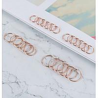 Masedy 24Pcs 20G 316L Stainless Steel Nose Rings Hoop Tragus Cartilage Helix Piercing Lip Septum Ring Rosegold Bendable