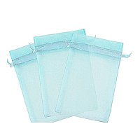 100 Pcs Light Blue 2X3 Sheer Drawstring Organza Bags Jewelry Pouches Wedding Party Favor Gift Bags Gift Bags Candy Bags Kyezi De