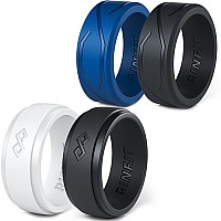 Rinfit Silicone Rings For Men Silicone Wedding Bands Sets For Him Patented Design Rubber Wedding Rings 4Love Collection