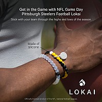 Lokai Silicone Beaded Bracelet For Men Women Nfl Football Collection Pittsburgh Steelers Medium Silicone Jewelry Fashion