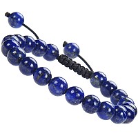 Massive Beads Lapis Crystal Beads Birthstone Healing Power Macrame Bracelets Adjustable Lapis 8Mm