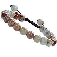 Massive Beads Genuine Natural Imperial Jasper Stone Bead Adjustable Bracelet Earth Healing 8Mm Unisex For Friendship Couple