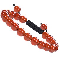 Massive Beads Natural Healing Power Gemstone Crystal Beads Unisex Adjustable Macrame Bracelets Carnelian 8Mm