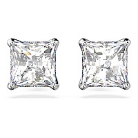 Swarovski Attract Rhodium Stud Earrings with Clear Crystals