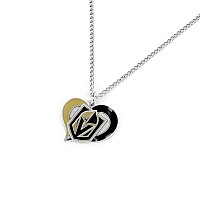 Aminco Nhl Vegas Golden Knights Swirl Heart Pendant Necklace