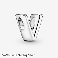 Pandora Jewelry Letter V Sterling Silver Charm