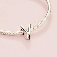 Pandora Jewelry Letter V Sterling Silver Charm