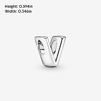 Pandora Jewelry Letter V Sterling Silver Charm